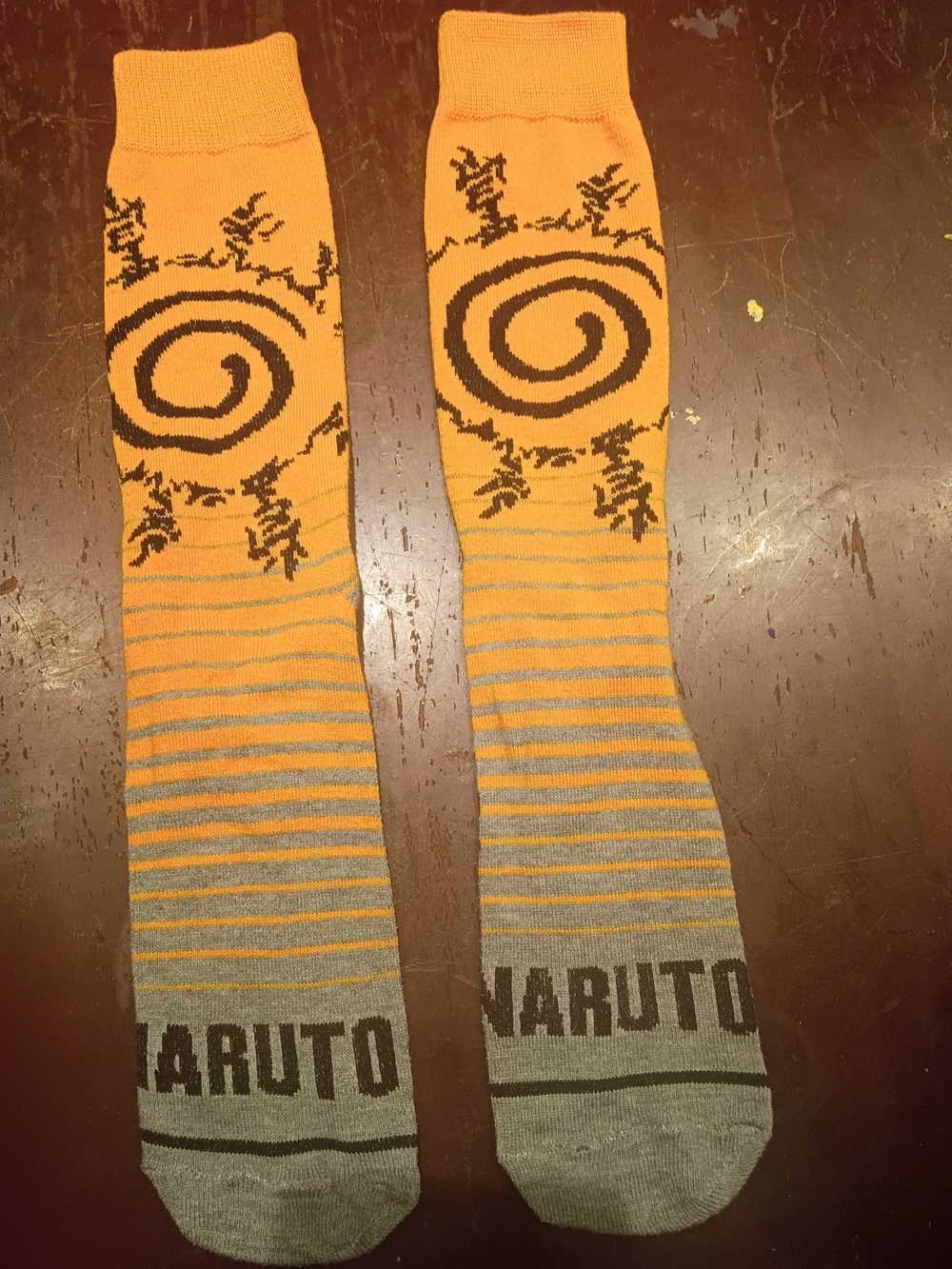 Naruto Orange & Gray Athletic Crew Socks